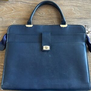 Dior Navy Leather Bag with Gold Hardware